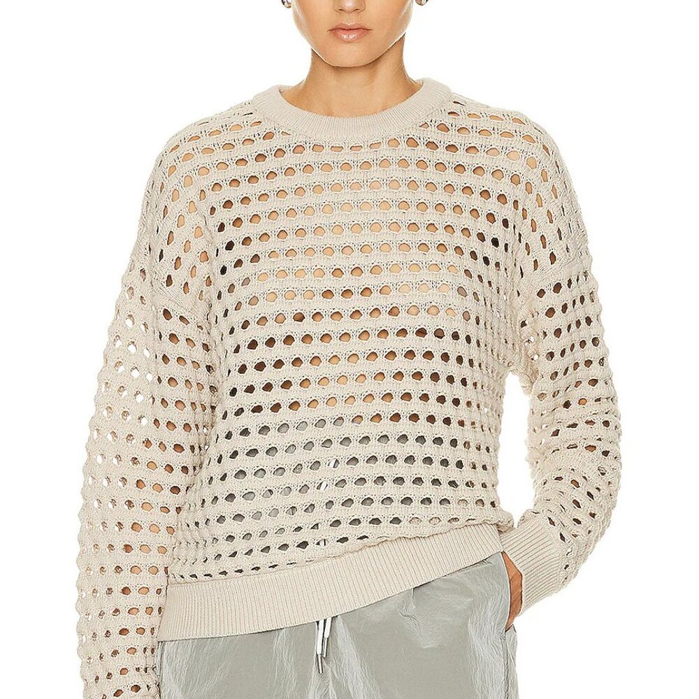 Rare Women's  Harshaw Sweater Size Small Grey Tan  Sold out Everywhere VAR01504